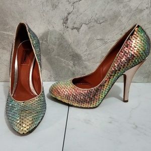 Missoni Sequin Mermaid Heels Rose Gold Holographic